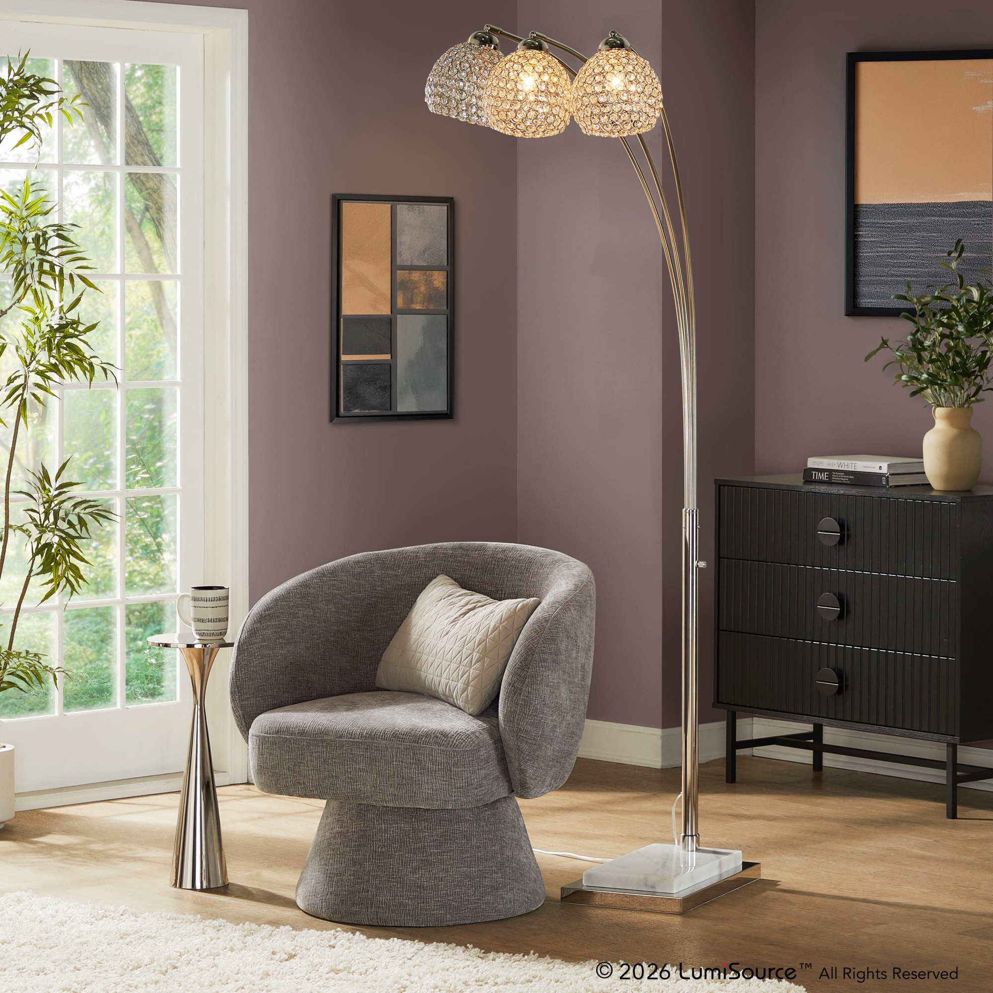 Willow Crystal 73" Metal Floor Lamp